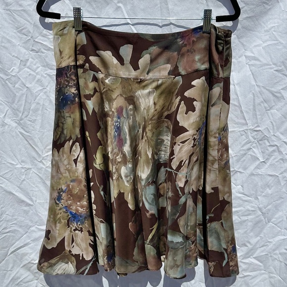 Floral 100% Silk Ralph Lauren Fully Lined Circle Skirt - Picture 1 of 3